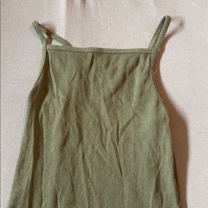 Green high neck tank top